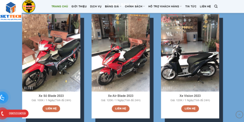 Thiết Kế Web Cho Thuê Xe Máy
